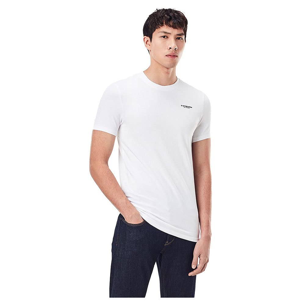 G-Star Men's White (White D19070-C723-110) Slim Base T-Shirt, Large