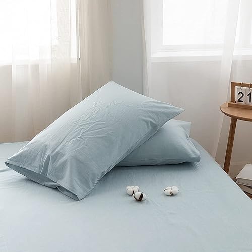 Miniatura 6 de FACE TWO FACE - Juego de funda de edredón de 3 piezas, 100% algodón lavado con textura parecida al lino, transpirable, duradero, suave y cómodo,