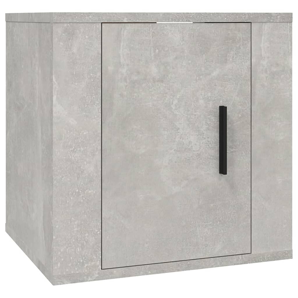 3-TLG. TV-Schrank-Set, Betongrau, Holzwerkstoff, Modernes Media-Center für Wohnzimmer, Stabile TV-Konsole mit viel Stauraum, Wandmontage
