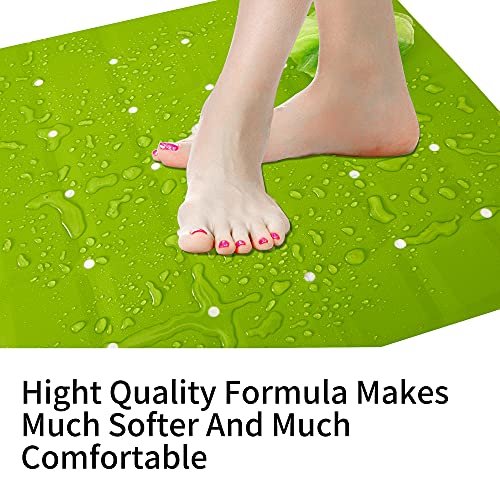 Webos Shower Mat Non Slip: Silicone Foldable No Suction Cups Bath Mats Machine Washable For Textured And Reglazed Shower Stall Safety Matt With Drain Holes Bathtub Mat (Green, 21X21 Inches) #TOP2