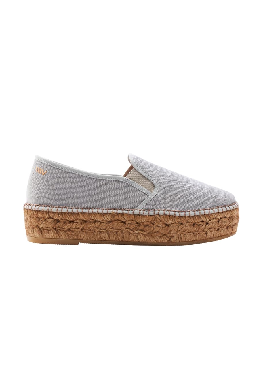 Viscata Castell Platform Espadrilles - Handmade In Spain, 1.5" Jute Heel, Breathable Canvas Slip-Ons