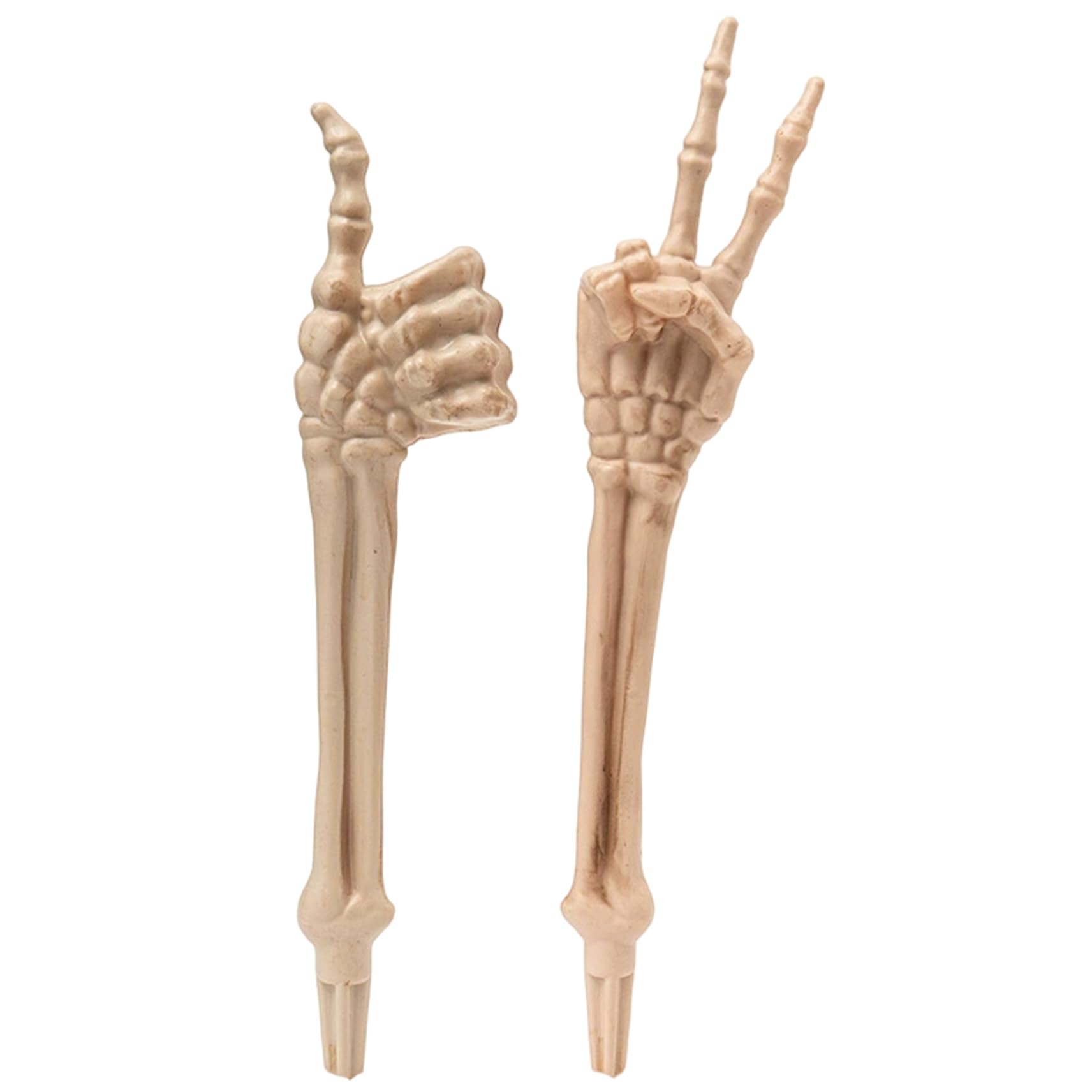 Ameble 2Pcs Creepy Realistic Halloween Skeleton Arms, Skeleton Hands Stakes Yard Decorations for Outdoor Indoor Party Supply, Spooky Graveyard Prop