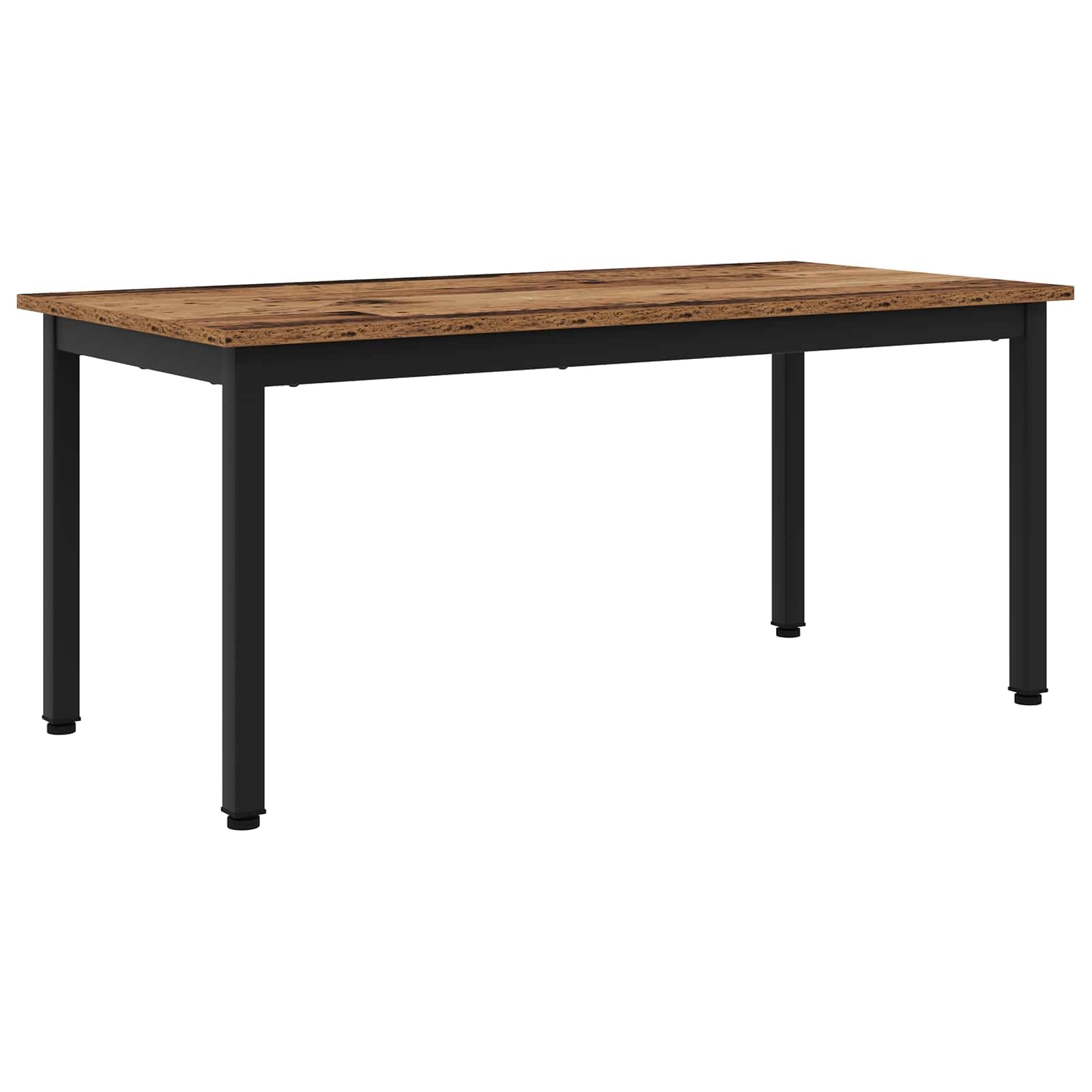 Table basse industrielle rectangulaire bois vieilli et metal pour salon moderne