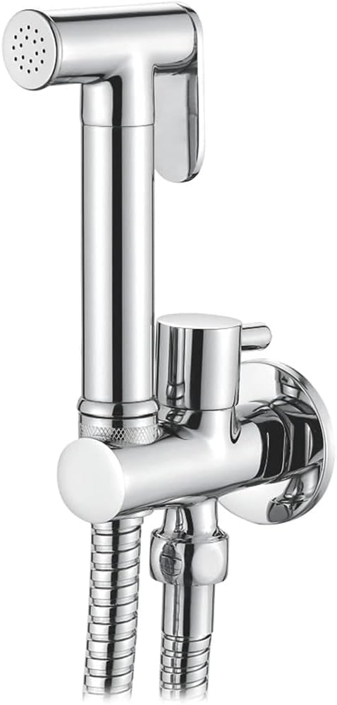 Kit per bidet con valvola in ottone, soffione doccia portatile per l'igiene personale, spruzzatore a getto regolabile, ideale per il bagno
