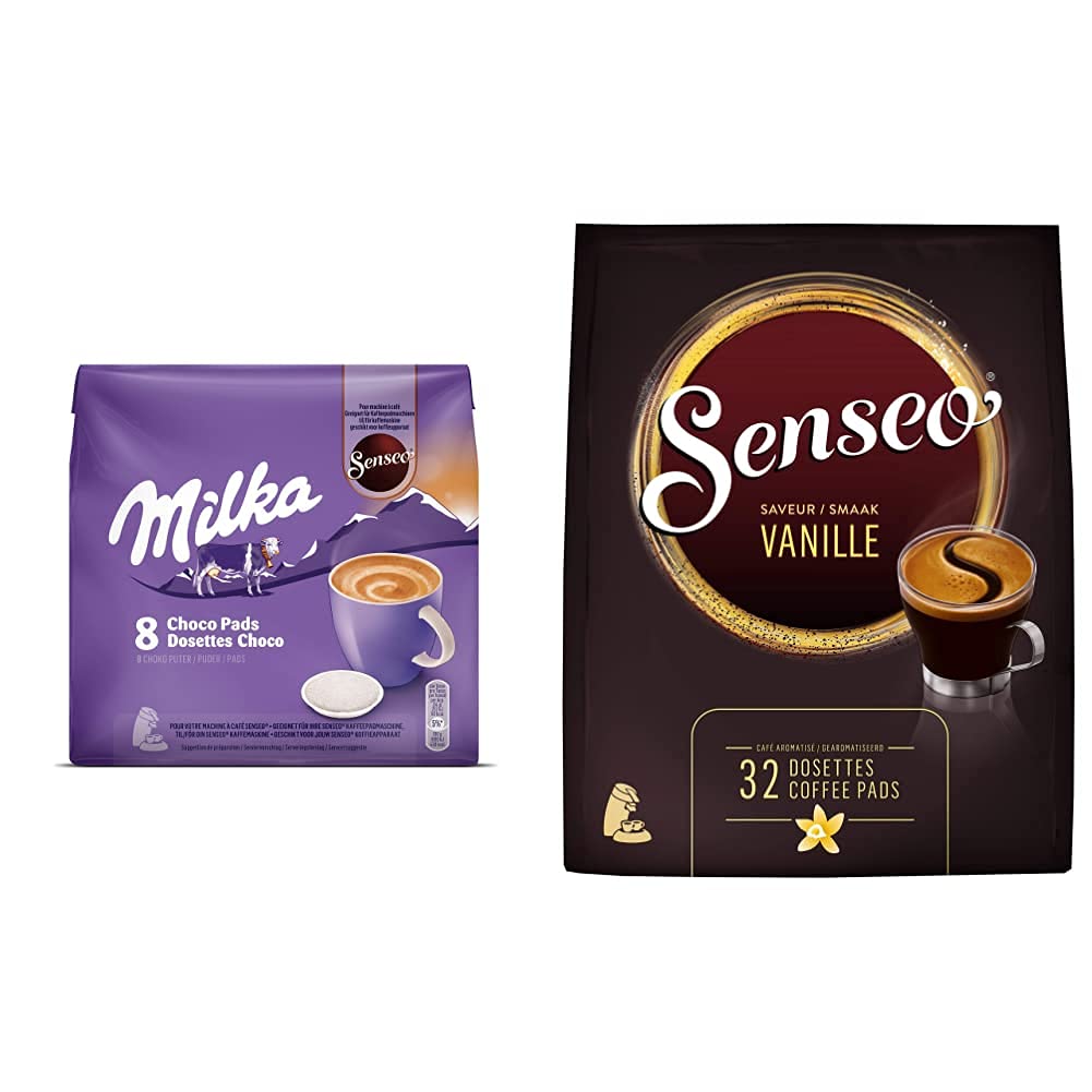 Senseo Milka Chocolat 80 Dosettes (lot de 10 x 8) & Café 32 Dosettes Goût Vanille