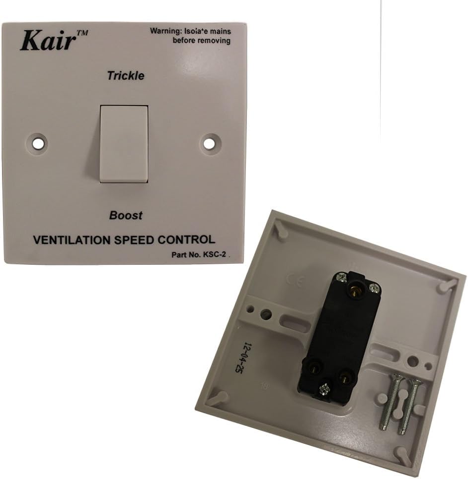 Kair 2 Speed Manual Trickle / Boost Selector Switch - Suitable for Extractor Fans & Heat Recovery Systems - K-2SPC