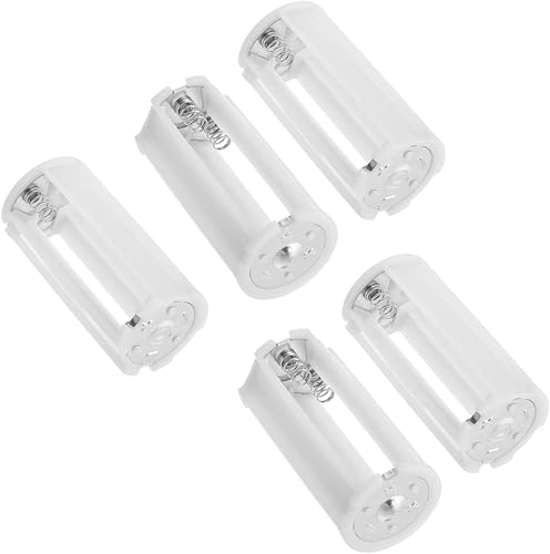 Miniatura 7 de Heyiarbeit 2 unids AA a D Tamaño Conexión Paralela Adaptadores de Batería Convertidor Casos Adaptador D Blanco