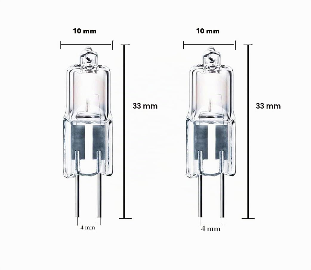 ShuoHui Lampadina alogena G4, 10 W, 24 V, dimmerabile, bi-pin, capsula trasparente, colore bianco caldo, confezione da 10