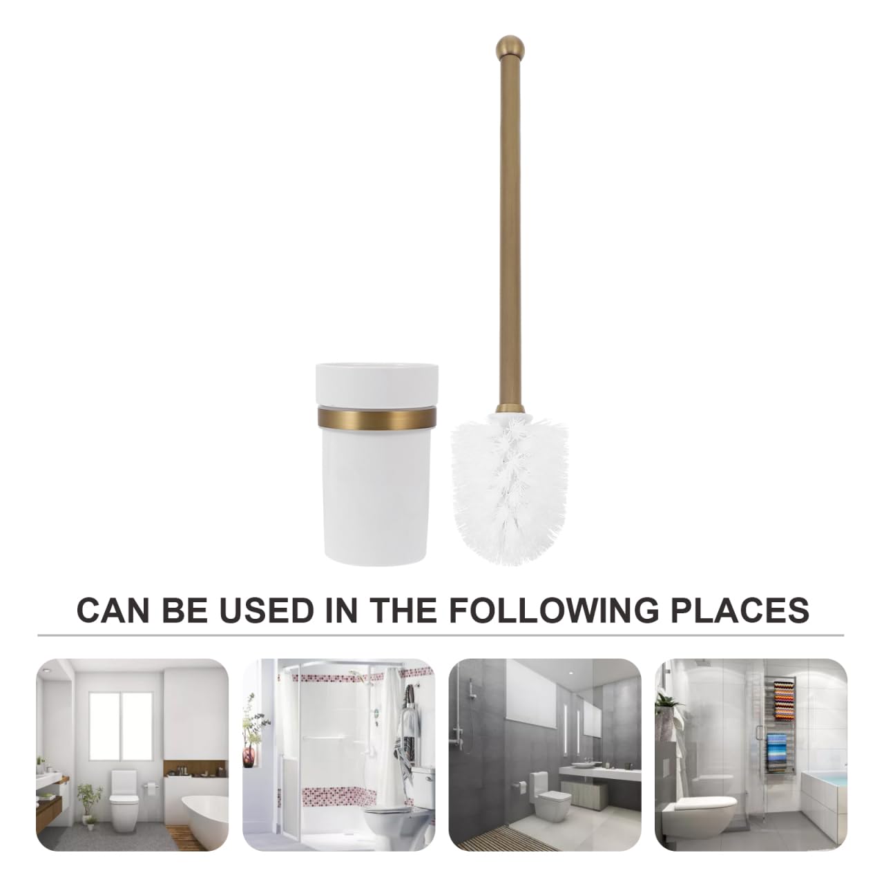 Doitool F6706 - Porta scopino WC in ottone anticato, in stile europeo, per scopino WC