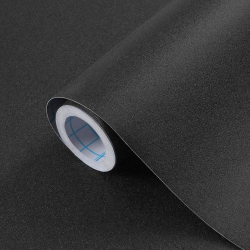 Heroad 17.7 x 118 Peel and Stick Wallpaper Matte Black Contact Paper for New Environmentally Friendly Materials Thickening Upgrade Increase Stomata Wallpaper for Countertops Bathroom Kitchen