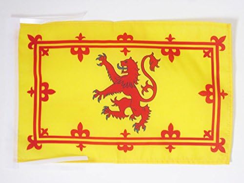 AZ FLAG, Kingdom of Scotland Flag, 18'' x 12'', 100% Polyester Royal Scottich Small Banner with Two Cords, Fade Resistant