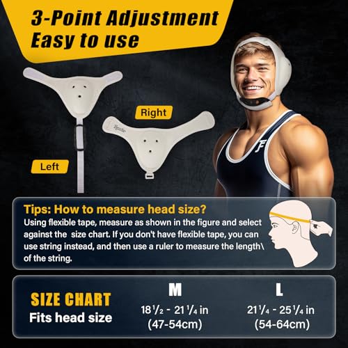 Trymaker Wrestling Headgear, Youth Wrestling Headgear with Chin Cup, for Men, Wrestling Gear (for Users Aged 12+)