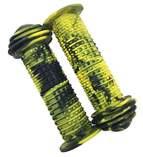 Yowanted Colorful Anti-Skid Kid's Bike Grips Bike Handlebar Grips For Child Children Kids Girls Boys Bike Bicycle Tricycle Skateboard Scooter (C-Yellow&Black) #TOP2