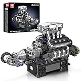 Mould King Supercar V8 Engine Building Blocks Sets, Build a Engine Model Kit That Runs, MOC Engineering Model Building Kit for Adults 14+