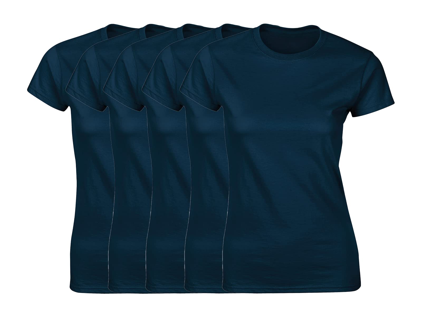 COOZO Women’s Soft Ringspun Cotton T-Shirts – Pack of 5 Plain, Feminine-Fit, Short Sleeve Basics
