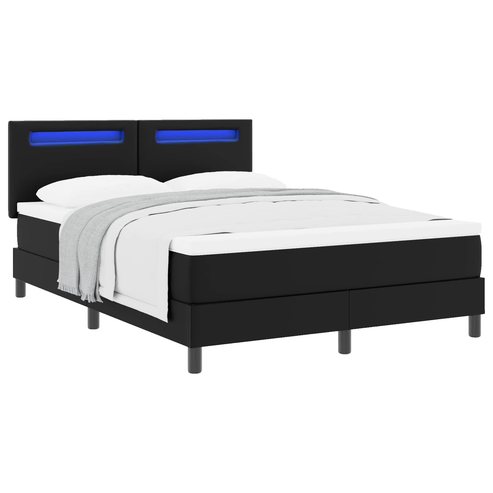 Similpelle imbottita Design moderno minimalista Box Spring 140x200 cm Nero