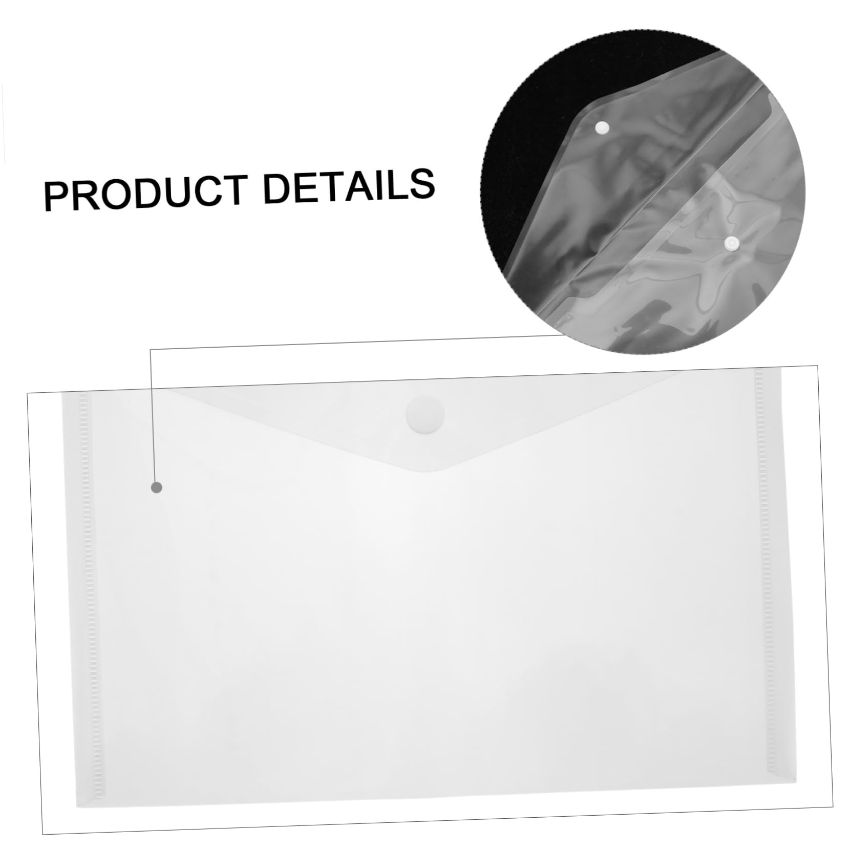 Buste per Documenti A4 Bottone, Plastico Bianco 40 Pezzi | Organizzatore di Documenti, Porta Documenti per Penne e Matite, Decorazioni Scuola