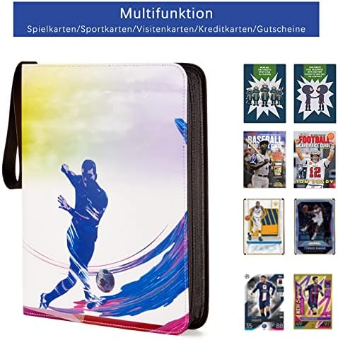 Scrapbook Football 720 Cards Trading Cards Album with 40 Removable Sheets 9 Pockets Card Tie Book Folder Card Wallet Baseball Compatible Cards / NFL / TCG / MTG Sports Cards Storage