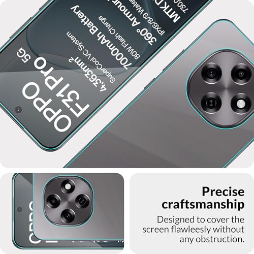 Image of ArmourPro Tempered Glass for Oppo F31 Pro with Back Clear Membrane Guard, Edge to Edge Screen Protector, Anti-Bubble, Anti-Fingerprint, Oil Resistant, Installation Kit | Black