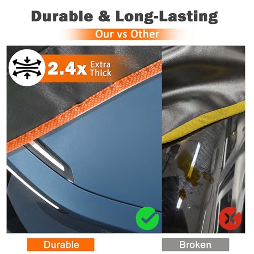 Image of Thicker Fender Covers for Mechanics,3Pcs Microfiber Leather Car Fender with 25 Stronger Magnets & Hooks Automotive Fender Protector Mats Pads for Sedans Trucks SUVs Station Wagon - Size L