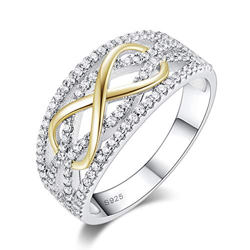 CDE S925 Argent Sterling Infini Bague Pour Femme - Zircon Cubique Anniversaire Promise Bague avec Orné de cristaux Swarovski Noël Action de grâces cadecadeau pour dames filles taille 6-9 (infinity, 7)