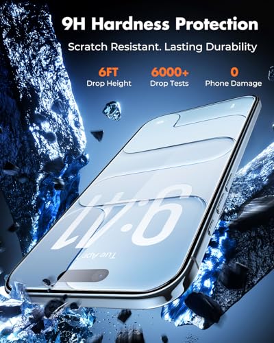 Image of UNBREAKcable 3-Pack Screen Protector for iPhone Air, Double Shatterproof Tempered Glass [Easy Installation Frame] [9H Hardness] [99.99% HD Clear] [Case Friendly] for iPhone 6.5 inch