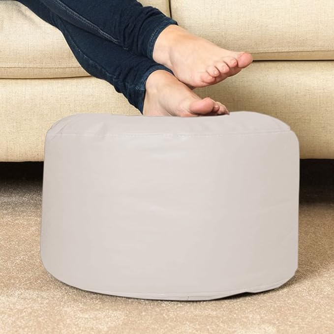 Image of Bean Bag Cover 4XL Without Beans with Footrest and Cushion Lounge Chair Luxury Bean Bag Cover with Footrest Without Beans 4XL (Cream New)