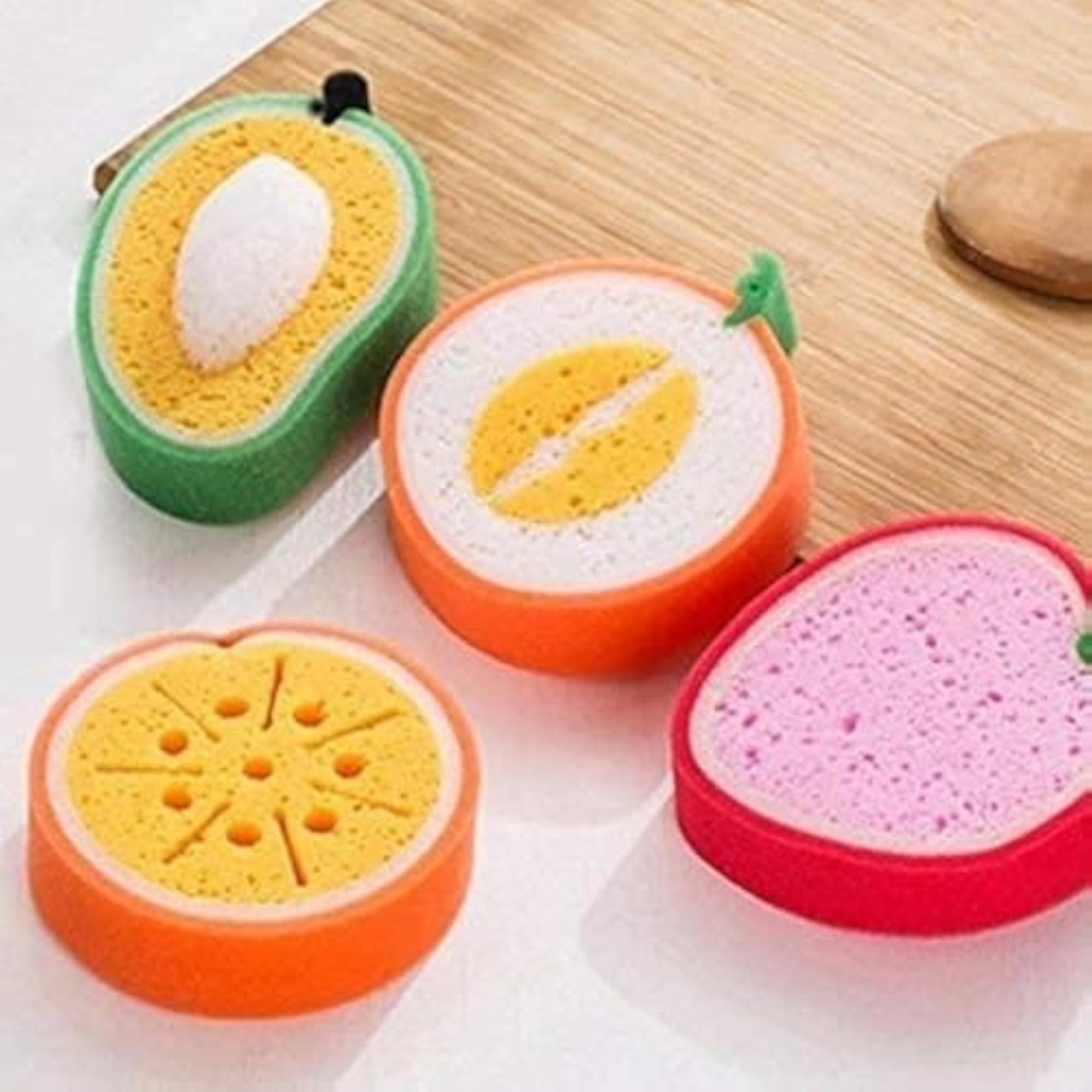 Soft Fruit Shape Bath Shower Sponge Baby Bath Flower Loofah