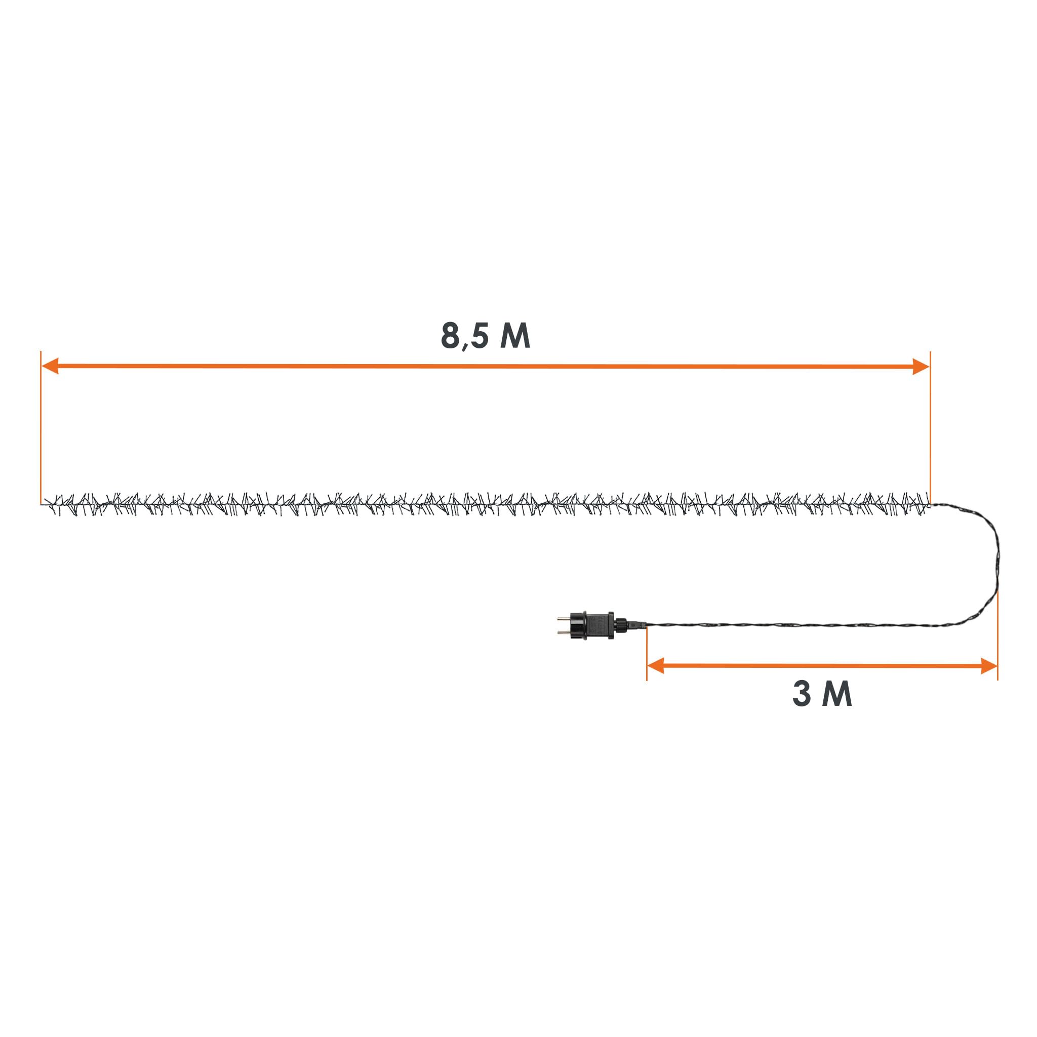 Spetebo Łańcuch świetlny LED na choinkę, ciepła biel z timerem, długość 8,5 m, 1152 diod LED, łańcuch świetlny z chipem pamięci i 8 funkcjami, do użytku wewnątrz i na zewnątrz