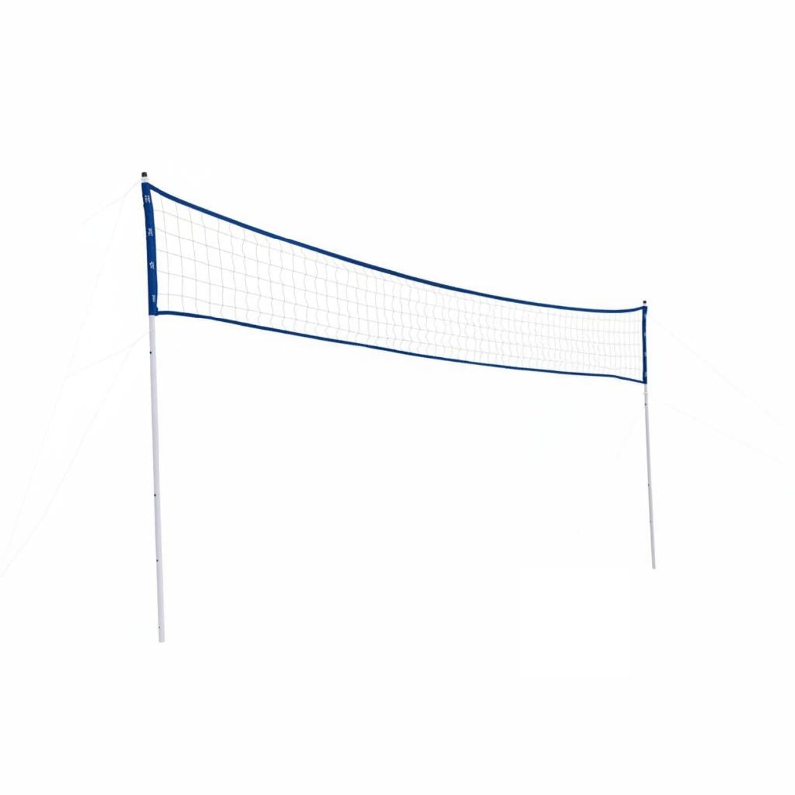 Portable Volleyball Net Filet Réglable Kit Complet avec Perches Ballon Pompe Cordages Piquets et Plaques Stable Matériaux PVC PP Adapté au Plein Air