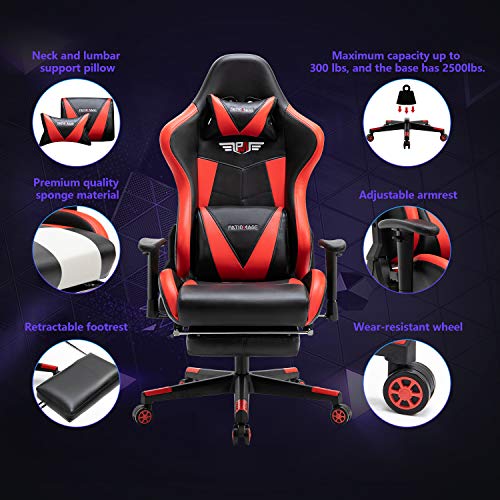PatioMage Gaming Chair Ergonomic Office Chair Headrest Lumbar Support