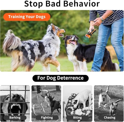 Anti Bell Gerät Hunde, Antibell Ultraschall Gerät Wiederaufladbar, 35 Fuß Handgerät Hundegebell Stoppen mit LED, 3 Modi Antibell für Große Kleine Hunde Trainingsalarm Freien Innenbereich Hundeschreck