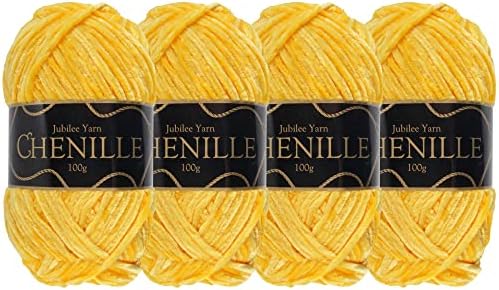 JubileeYarn Chenille Yarn - Worsted Weight - 100g/skein (2 Skeins, 199 Obsidian)