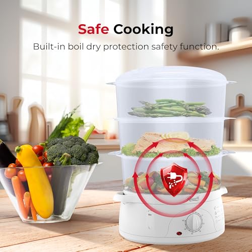 Rosewill BPA-Free, 9.5-Quart (9L), 3-Tier Stackable Baskets Electric Food Steamer with Timer, RHST-15001 by Rosewill - Image 6
