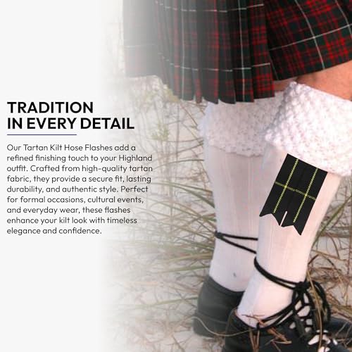 Image of Scottish Tartan Kilt Flashes with Elastic Adjusters