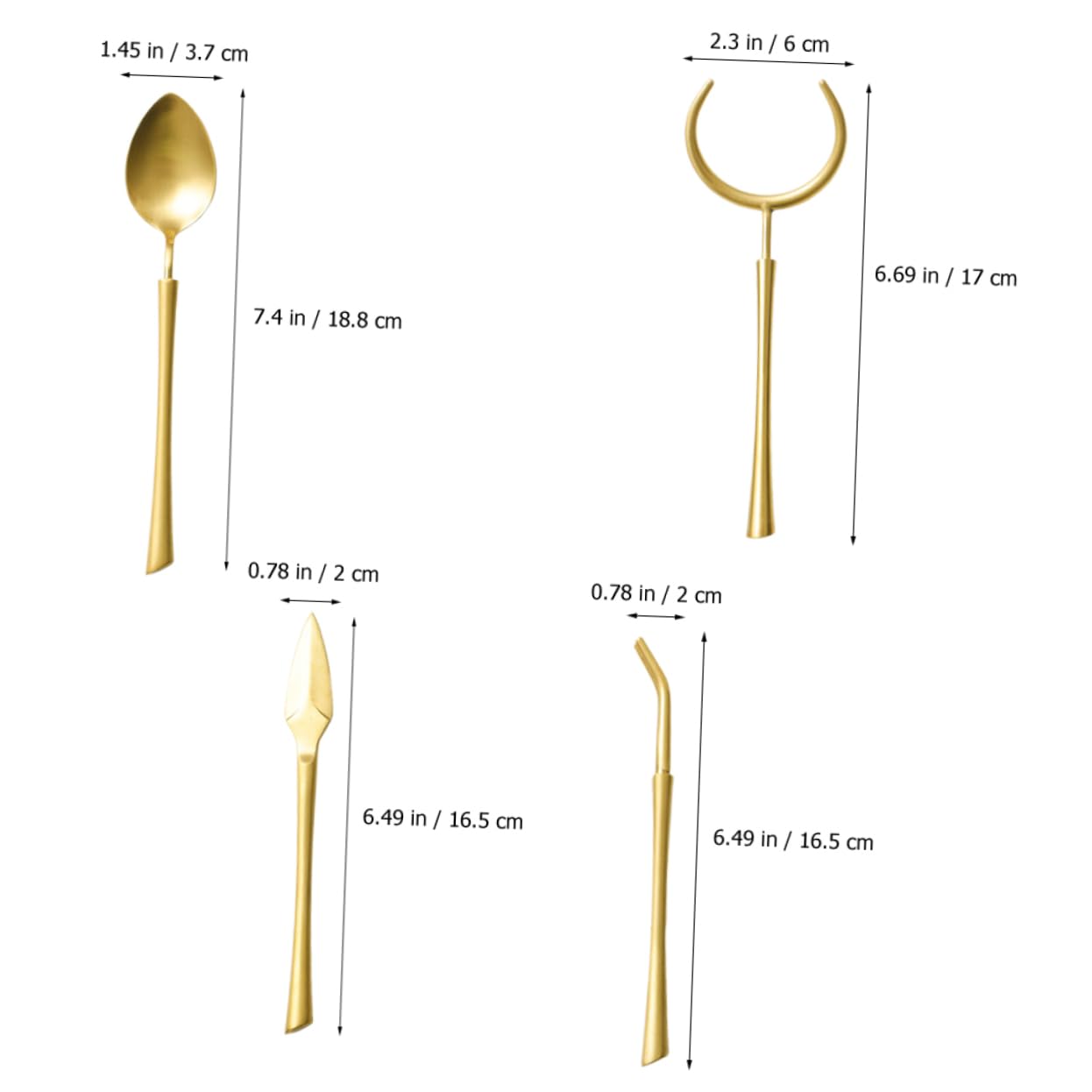 COLLBATH Stylish 4pc Tea Ceremony Set Gong Fu Tea Utensils for Tea Party Stainless Steel Tea Accessories Tea Leaf Tools for Home Restaurant