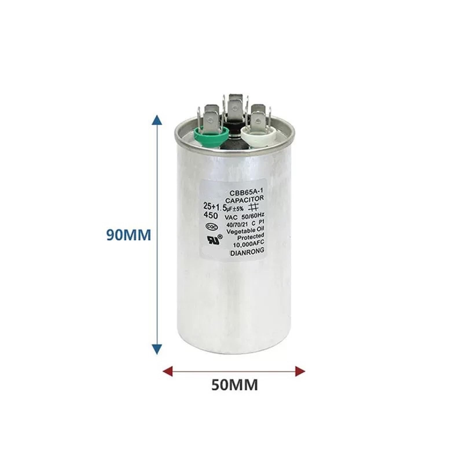 1 condensador de aire acondicionado CBB65A-1 LG1P 1,5P 25+1,5 UF 25+2 UF 30+3 UF 35+2,5 UF condensador de compresor de aire acondicionado(30UF 6UF)