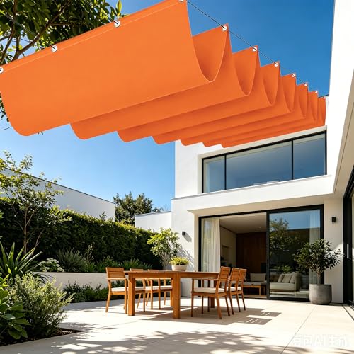 Voile Ombrage Rétractable Vague pluie et soleil bâche imperméable extérieure