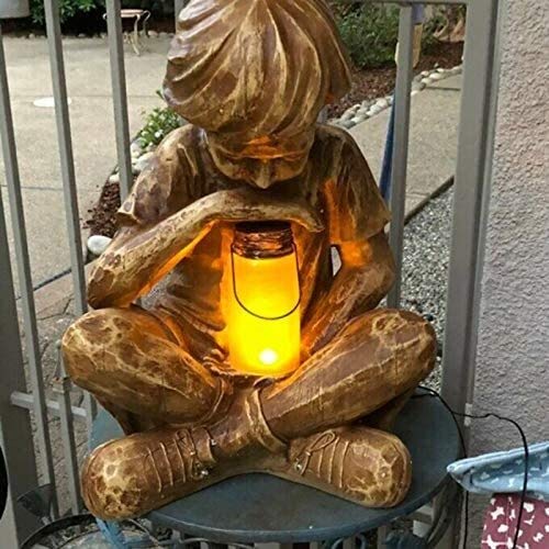 JJJ Ornamenti da Giardino Statue Creative Statue Solar Prato for Park Park Courtyard Luci LED Decorazione del Giardino (2 PCS)