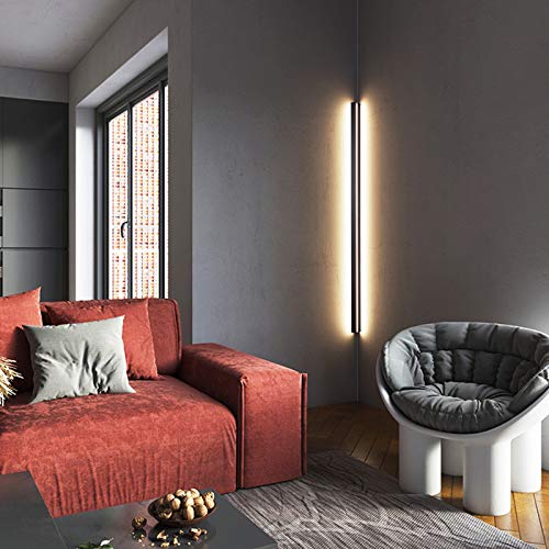 YXNKK Applique da Parete LED Lungo Interno Lampada da Muro Camera da Letto ad Angolo Minimalista Nero 3000K Luce Calda Lampada da Parete Soggiorno Moderna Decorazione da Parete per Ingresso,150cm/50w