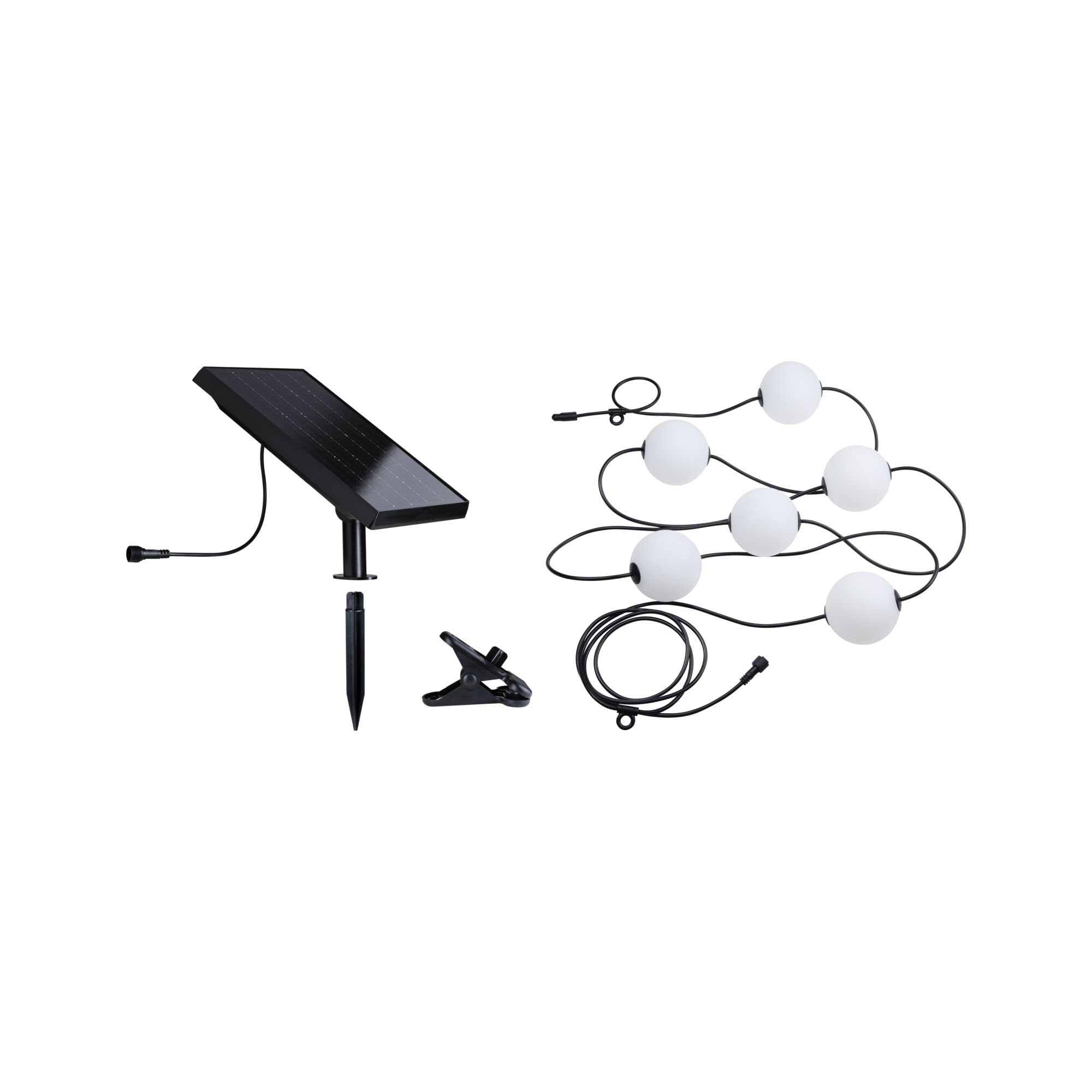 Paulmann 94911 Solar LED Lichterkette Taina Basisset IP67 3000K 5,8m 6x60lm Schwarz
