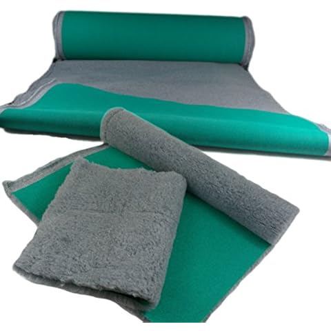 SoulPet Traditional Vet Bedding GREY Fleece 10 metre and 15 metre Rolls, 152cm width. Ideal Dry pet beds whelping, puppies, Breeding and kennels High Grade Vet PRO beds (Green Back) Cover