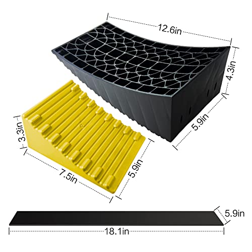 Camper Leveler RV Leveler Block Ramp Kit with 2 Levelers, 2 Blocks, 2