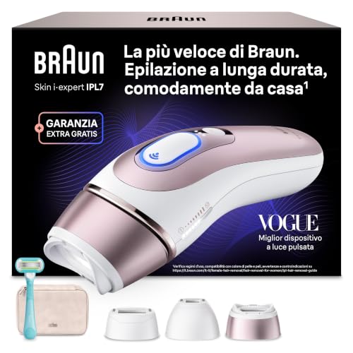 Braun Skin I·Expert Epilatore Luce Pulsata Smart, 3 Testine, PL7311 Bronzo