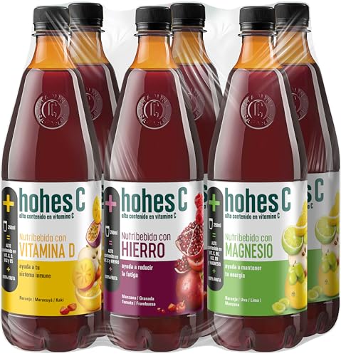 hohes C Pack 3 Sabores - Nutribebida con Magnesio 2x1L + Nutribebida con Vitamina D 2x1L + Nutribebida con Hierro 2x1L