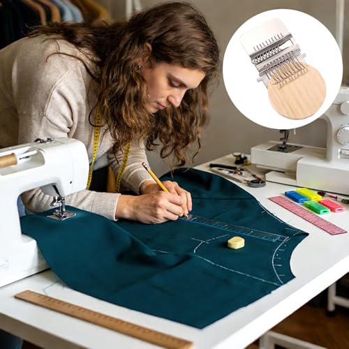 Penitue Flicken Strick Speedweve, Strickflicken-Webrahmen-Set mit Edelstahlnadeln Rundem Holzbrett Gummiband und Spritze für Jeans Socken Kleiderreparaturen Weben und Bastelbedarf