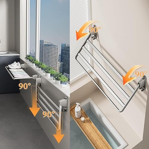 Toallero plegable de pared para solucionar la falta de espacio al secar ropa 3