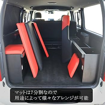黒*髭様 HELIOS ハイエースナロー用　ベッドキット　マット未使用　下台採寸 200系ハイエース バン S-GL 標準 ベッドキット レッド