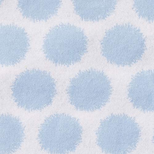Image of Luvable Friends Unisex Baby Cotton Flannel Receiving Blankets, Blue Dots 84-Pack, One Size