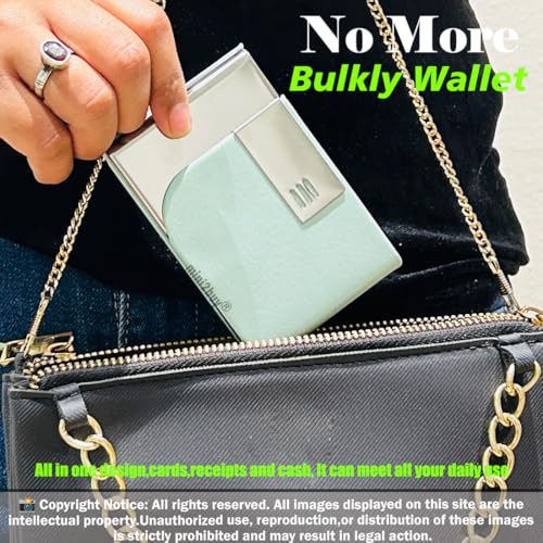 Image of Mini2buy Customized Name Engraved Card Holder for Credit, Debit, ATM, and Business Visiting Cards from Premium Stainless Steel Size Ideal for Personal use or Corporate Gifting (Green)